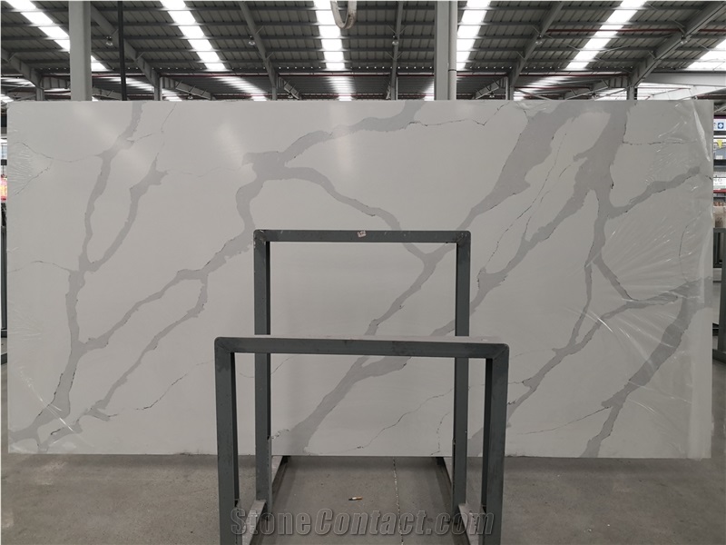 Artificial Calacatta White Quartz Stone Slab Price