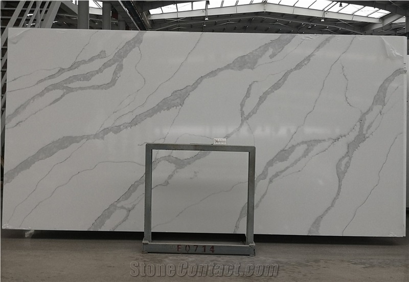 Artificial Calacatta White Quartz Stone Slab Price