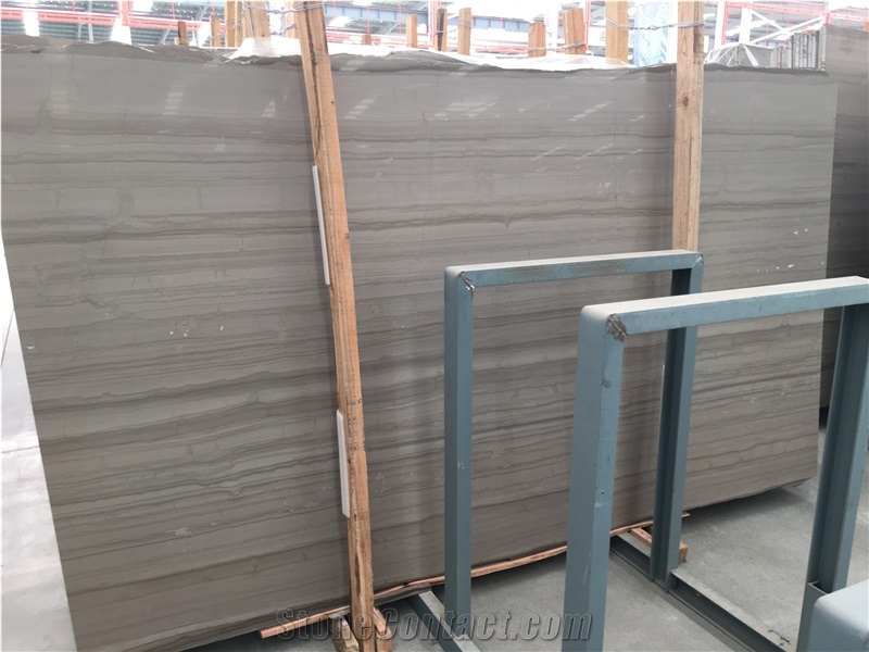 Athens Wood Grain Silver Marble Slabs Floor Tiles