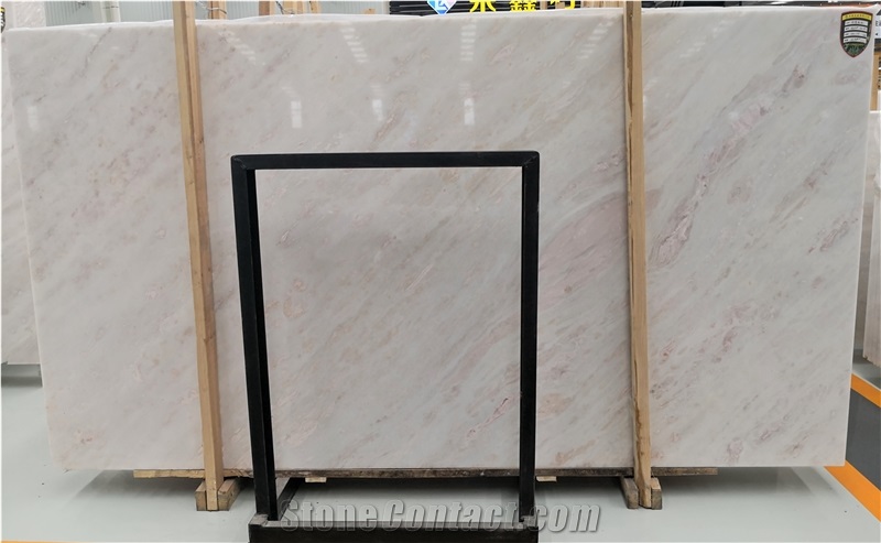 Bianco Rose Pink White Marble Slabs Floor Tiles
