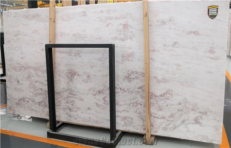 Bianco Rose Pink White Marble Slabs Floor Tiles