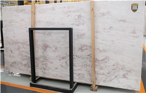 Bianco Rose Pink White Marble Slabs Floor Tiles