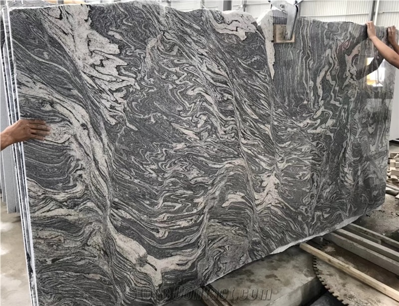 China Juparana Wave Red Granite Slabs Floor Tiles