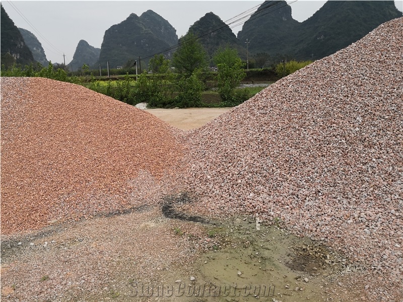 Crushed Red Rubble Aggregates for Landscaping