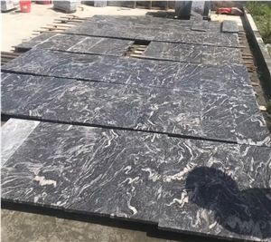 Juparana Mountain Waves Black Granite Slabs Tiles
