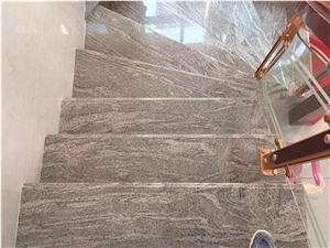 Juparana Sea Wave Gold Pinke Granite Steps Stairs