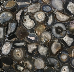 Luxury Grey Agate Semiprecious Gemstone Slabs