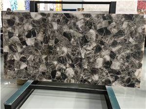 Luxury Grey Malachite Semiprecious Gemstone Slabs
