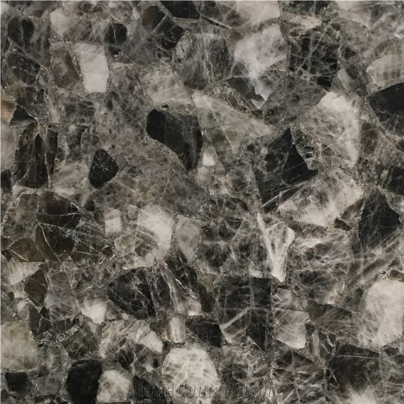 Luxury Grey Malachite Semiprecious Gemstone Slabs