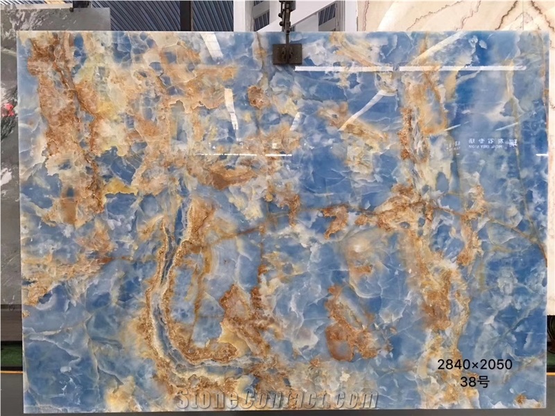 Luxury Mexico Azurro Blue Onix Slabs Price