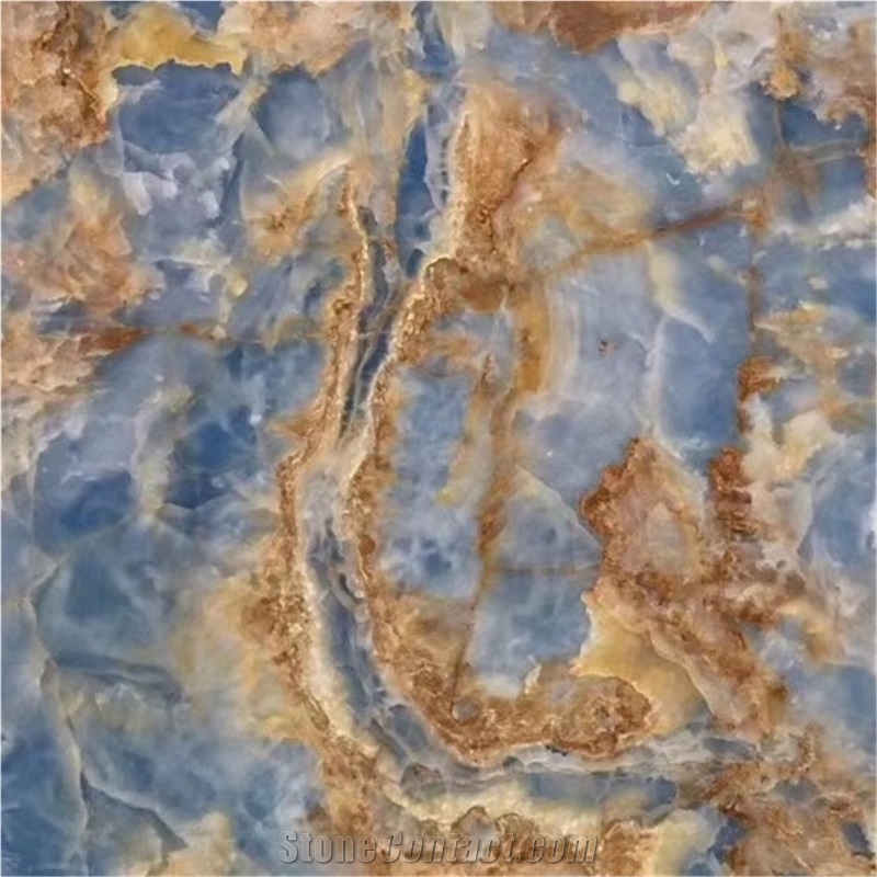 Luxury Mexico Azurro Blue Onix Slabs Price