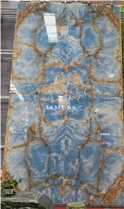 Luxury Mexico Azurro Blue Onix Slabs Price