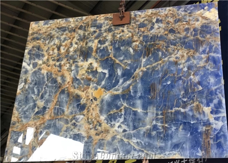 Luxury Mexico Azurro Blue Onix Slabs Price