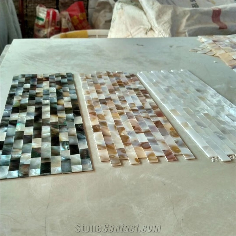 Polished Backsplash Composite Pearl Shell Mosaic