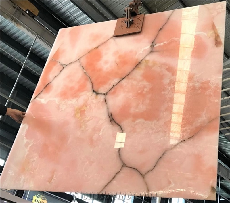 Polished Luxury Natural Afghan Pink Onyx Slabs