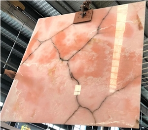 Polished Luxury Natural Afghan Pink Onyx Slabs