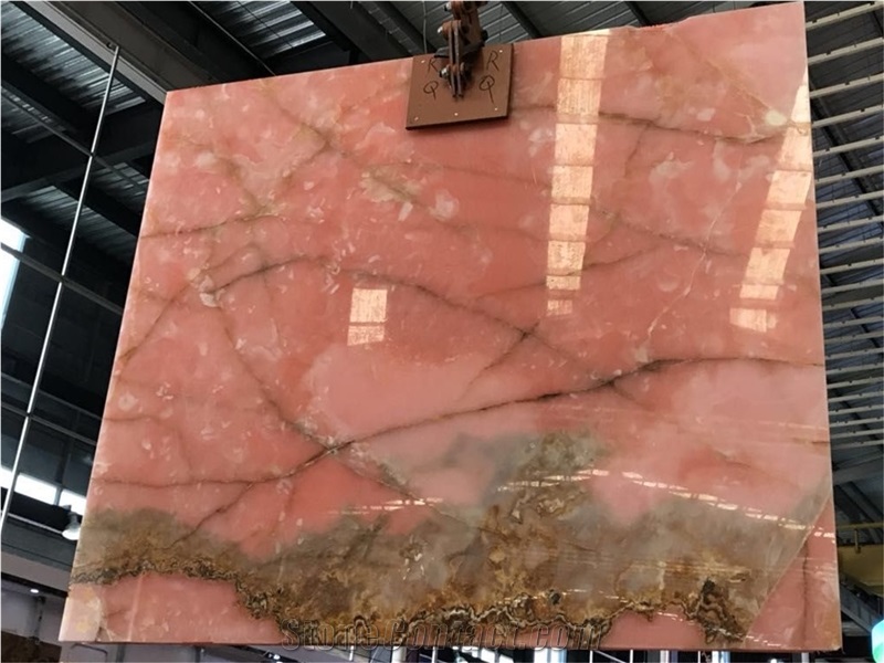 Polished Luxury Natural Afghan Pink Onyx Slabs