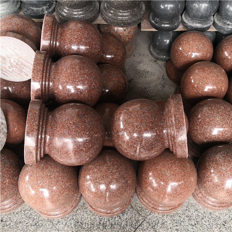 Red Granite Round Cast Stone Pillar Caps Price