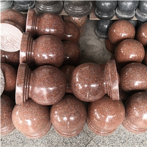 Red Granite Round Cast Stone Pillar Caps Price