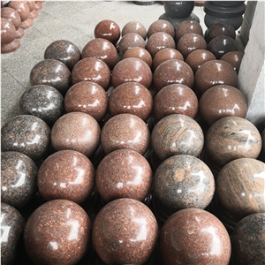 Red Granite Round Cast Stone Pillar Caps Price