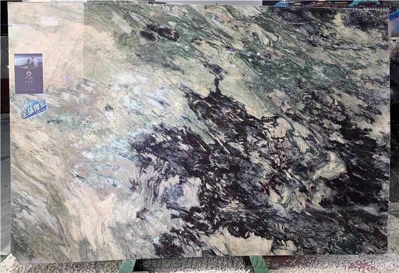Violet Blaze Purple Green Beige Marble Slabs Tiles