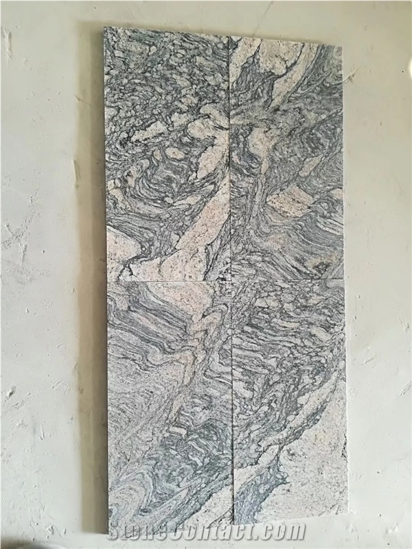 Wave Washed Sand Grey Granite Slabs Floor Tiles