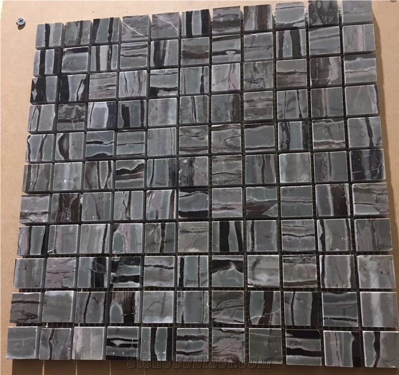 Wooden Green Marble Mosaic Walling Flooring Tiles