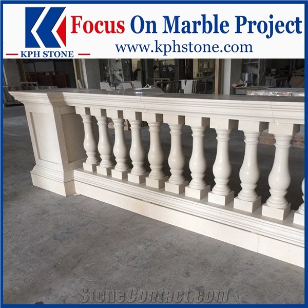 Antalya Limestone Lobby Staircase Rails & Handrail for Kempinski