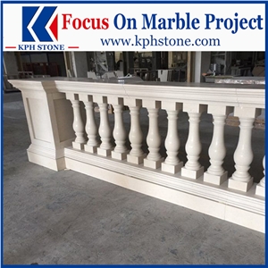 Antalya Limestone Lobby Staircase Rails & Handrail for Kempinski