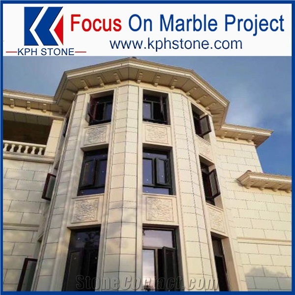 Bianco Classico Beige Marble Facade for Las Vegas