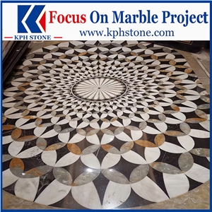 Black Gold Marble Lobby Waterjet for the Langham