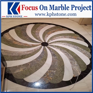 Black Gold Marble Lobby Waterjet for the Langham