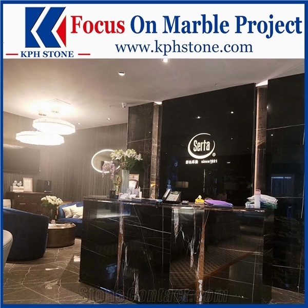 Black Gold Marble Reception Counters for New York