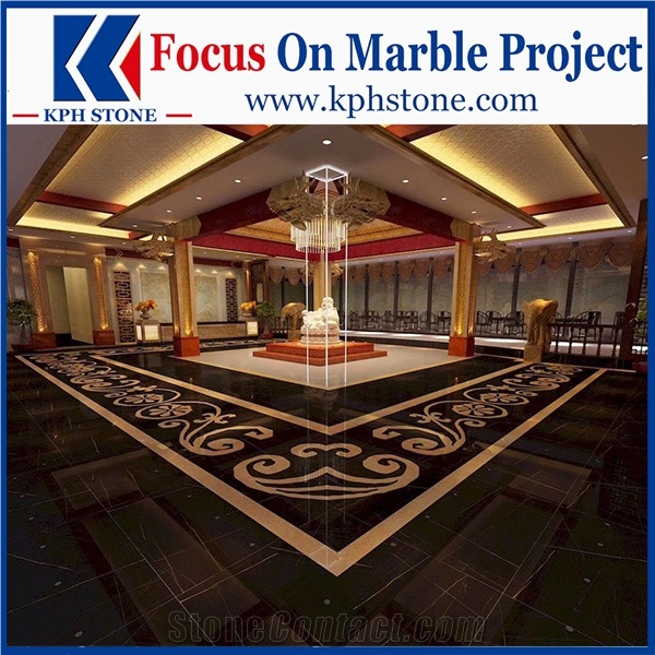 Black Gold Marble Reception Counters for New York