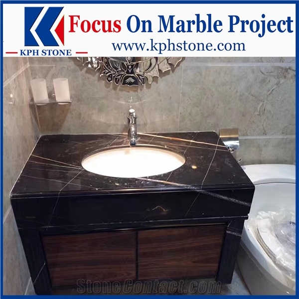 Black Gold Marble Reception Counters for New York