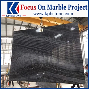 Black Wood Grain Marble Slabs