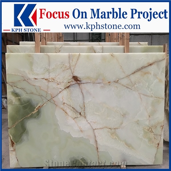 Bolagh Light Green Onyx Tiles and Slabs for Hotels