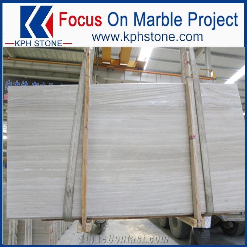 High Grade Greek White Wood Striato Argento Marble