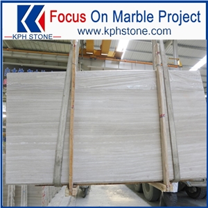 High Grade Greek White Wood Striato Argento Marble