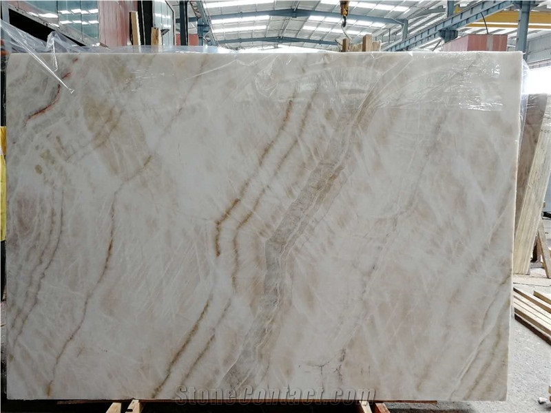 High Grade White Wooden Onyx Slabs