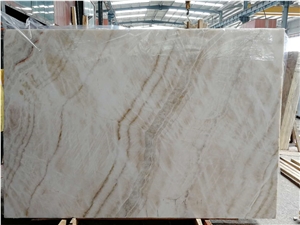 High Grade White Wooden Onyx Slabs
