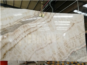 High Grade White Wooden Onyx Slabs
