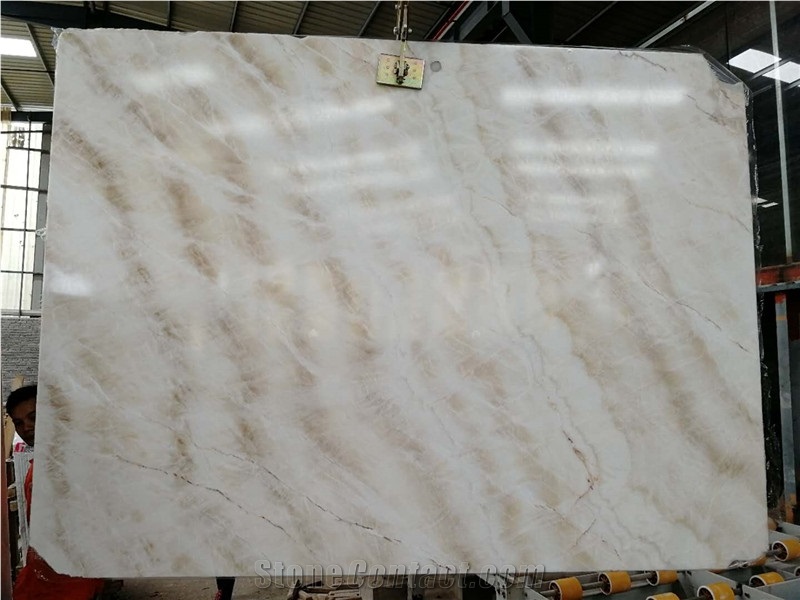 High Grade White Wooden Onyx Slabs