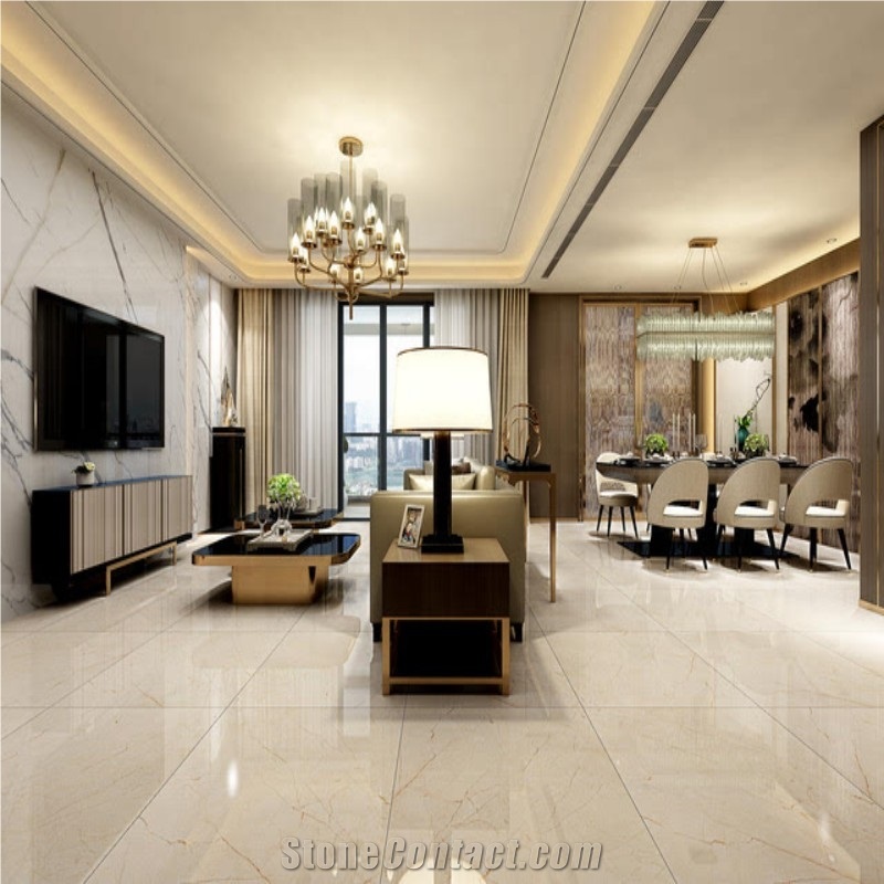 Lyca Beige Light Marble Slabs for Hotel Projects