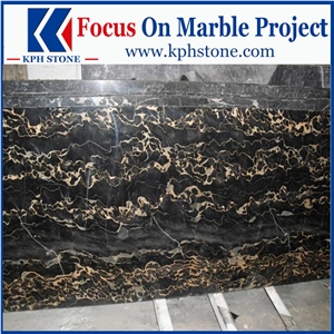 Nero Portoro Vena Larga Marble Slabs for Projects