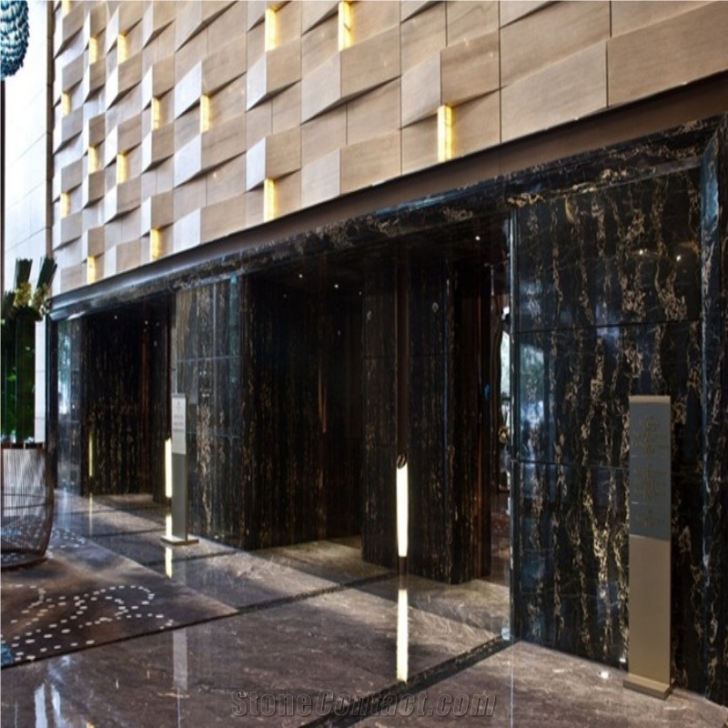 Nero Portoro Vena Larga Marble Slabs for Projects