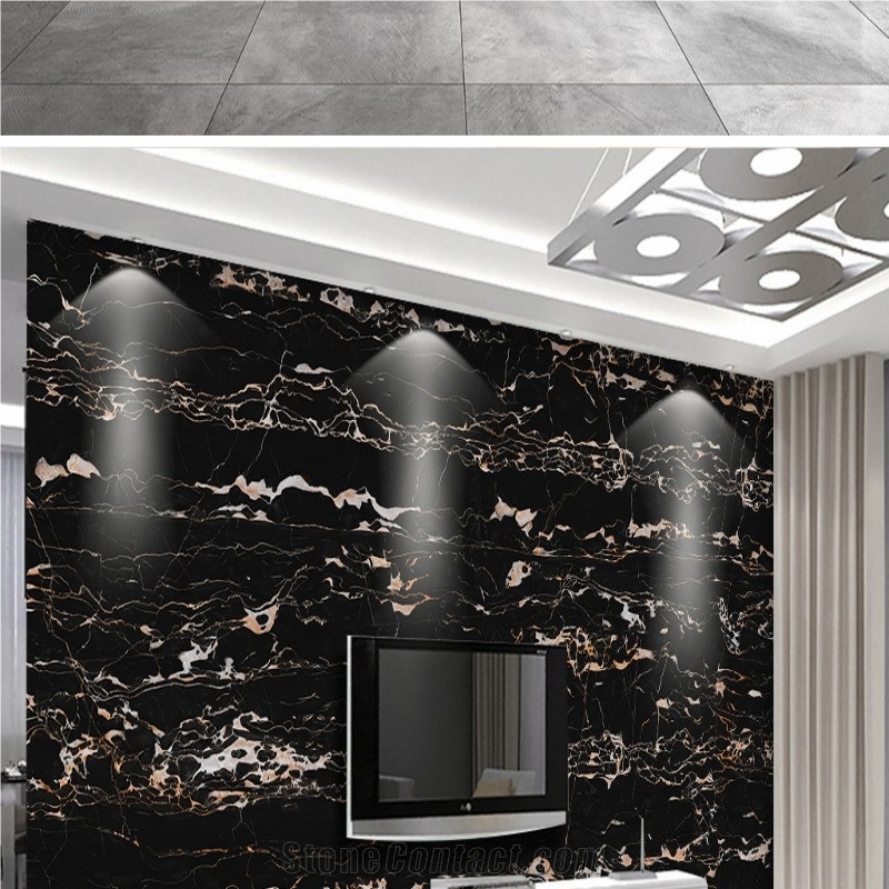 Nero Portoro Vena Larga Marble Slabs for Projects