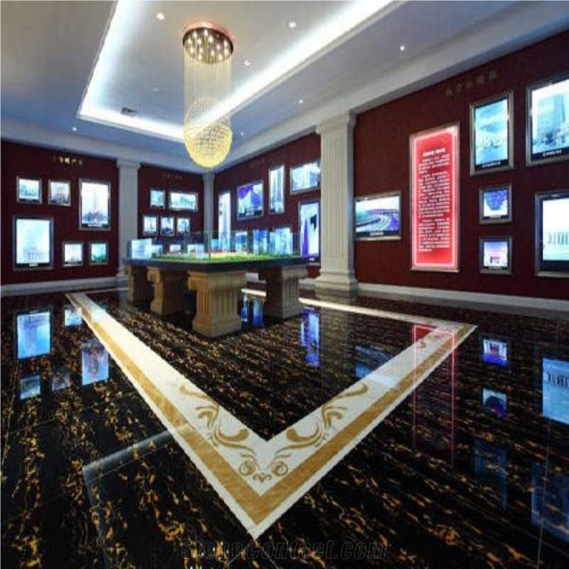 Nero Portoro Vena Larga Marble Slabs for Projects