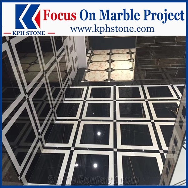 Nero Tunisi Marble Lobby Waterjet