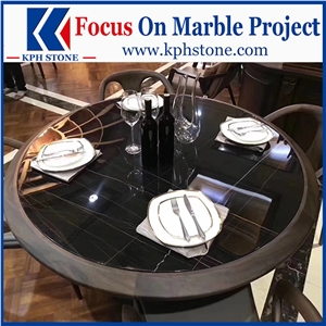 Nero Tunisi Marble Restaurant Table Tops